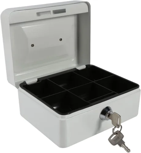 Miniatura 4 de Omabeta Mini caja para el hogar, 1 unidad, portátil, de acero, con cerradura para dinero en efectivo, tipo cerradura de llave, caja de seguridad