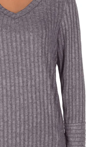 Miniatura 4 de WIHOLL - Suéter de manga larga, con cuello en V, color sólido, a la moda para mujer