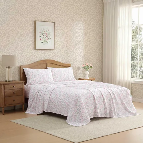 Miniatura 11 de Laura Ashley - Sábanas King, Juego de Ropa de Cama de Percal de Algodón, Ligero y Transpirable para el Hogar (Emogene Naranja Quemado, King)