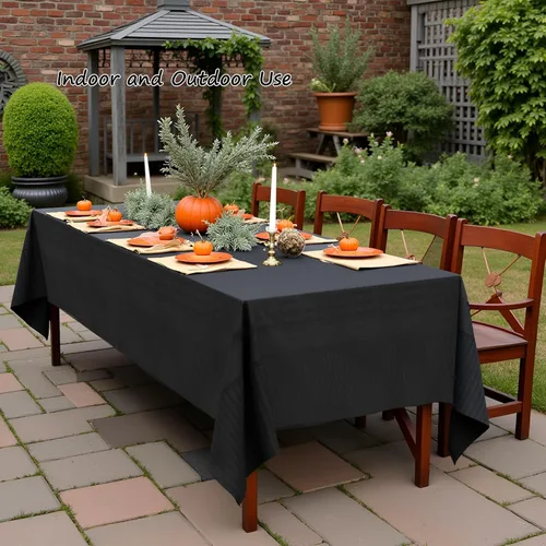 Miniatura 6 de Black Disposable Paper Tablecloth for Rectangle Tables 4 Pack, 54×108 Inch Waterproof 2 Ply Paper with Plastic Backing, Party Table Cover for