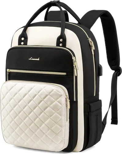 Miniatura 16 de LOVEVOOK - Mochila para portátil para mujer, resistente al agua, mochila de trabajo y viaje, con monedero, elegante, mochila de negocios, mochila