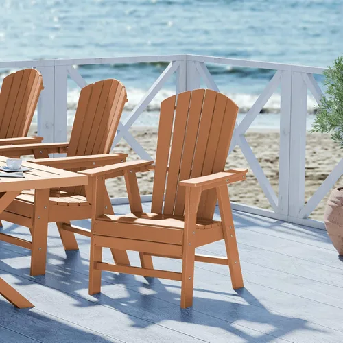 Miniatura 34 de WestinTrends Malibu Outdoor Patio HDPE Adirondack Silla de comedor para patio, color negro