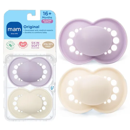 Miniatura 12 de MAM Chupetes mate originales para bebé, Chupete para 16+ meses, pezón de silicona sin BPA, fácil de limpiar, lo mejor para bebés amamantados, Verde