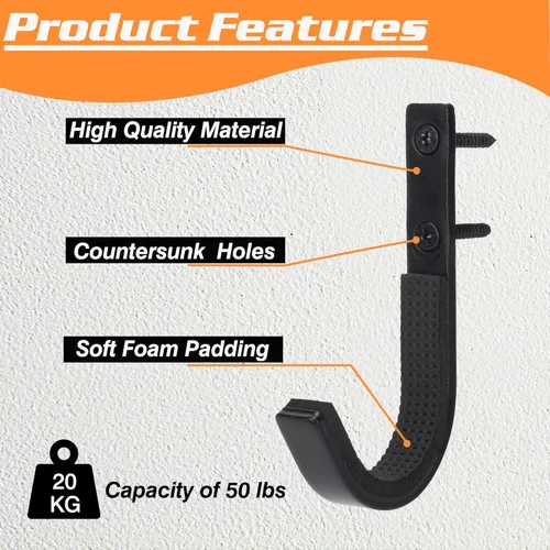 Miniatura 3 de Soporte de pared para rifles de metal horizontales para colgar y almacenar, soporte para pistola de acero resistente con acolchado suave, almacena