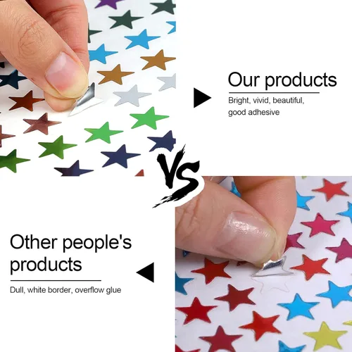 Miniatura 3 de Calcomanías metálicas de estrellas, 2520 piezas, estrellas de papel metálico de 0.6 pulgadas para recompensas de niños y tabla de comportamiento