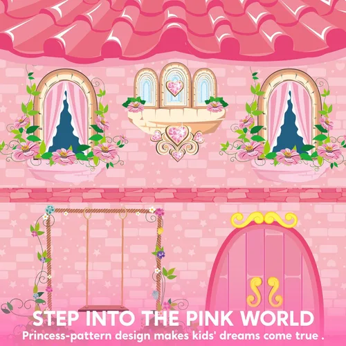 Miniatura 6 de JOYIN Tienda de campaña de princesa para niñas, casa de juegos grande para niños, castillo para niños, casa de juegos desplegable para niños