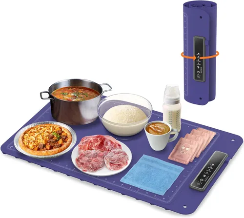 Tapete de calentamiento para alimentos, bandeja eléctrica caliente, calentador de alimentos de superficie completa, 4 niveles de temperatura,
