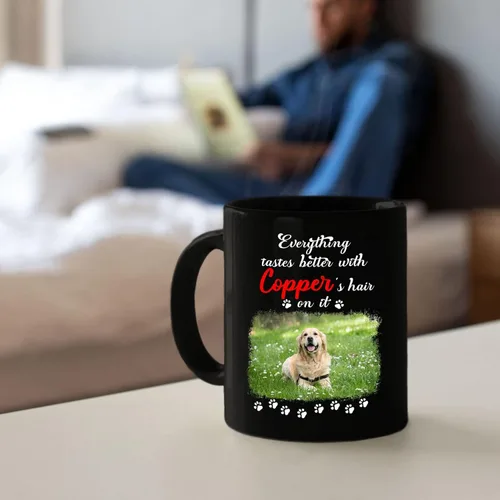 Miniatura 6 de Tazas de café personalizadas, regalo para cumpleaños de amantes de los perros, taza de cerámica de 11 onzas y 15 onzas, taza de café negra