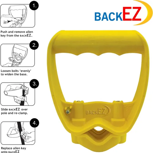 Miniatura 5 de Empuñadura que ahorra trabajo y protege la espalda para pala o rastrillo ergonómica de color amarillo