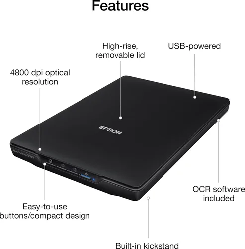 Miniatura 11 de Epson Perfection V19 II - Escáner plano de documentos y fotos a color con resolución óptica de 4800 ppp, alimentación USB y tapa extraíble de gran
