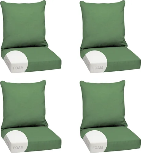 Miniatura 12 de Arden Outdoor Deep Seat Cushion Set, 24 x 24 pulgadas, Cojín para exteriores resistente al clima, a la lluvia y a la decoloración para silla, sofá