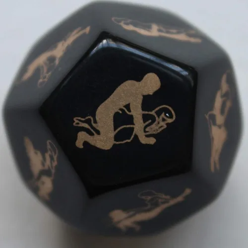 Miniatura 4 de Dados traviesos para parejas, 1 pieza de dados negros de 12 lados para adultos, juego de dados traviesos para parejas, juego de dados traviesos