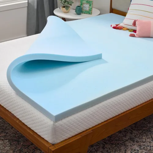 Linenspa - Cubrecolchón de espuma viscoelástica - 2 pulgadas de espuma viscoelástica con infusión de gel - Sensación lujosa - Enfriamiento y alivio