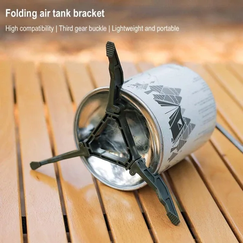 Miniatura 2 de Estabilizador de lata de combustible para estufas de campamento, trípode plegable para cartucho, soporte de trípode, mini plegable para acampar al