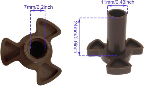 Miniatura 2 de 2 piezas de acoplador giratorio de microondas, 0.59 pulgadas, para horno de microondas, guía de rodillo, soporte para placa giratoria de microondas