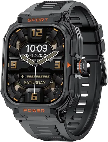 Reloj inteligente con auriculares para hombre, pantalla HD de 2.01 pulgadas, reloj militar para responder/hacer llamadas, rastreador de fitness