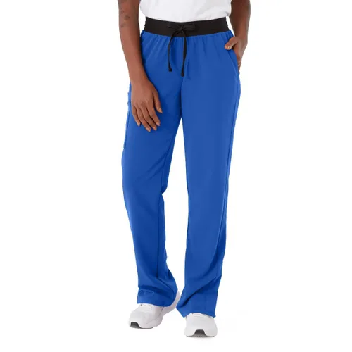 Miniatura 19 de ave. Varick - Pantalón médico de tiro medio para mujer, pierna recta, seis bolsillos, color azul caribeño, talla S