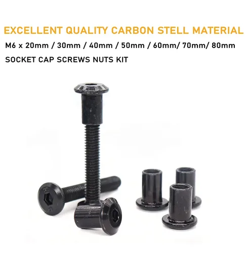 Miniatura 2 de Kit surtido de 100 tuercas hexagonales M6 de cabeza Allen para muebles de cuna, tornillos de conexión M6 x 0.787 in/1.181 in/1.575 in/1.969 in/2.362