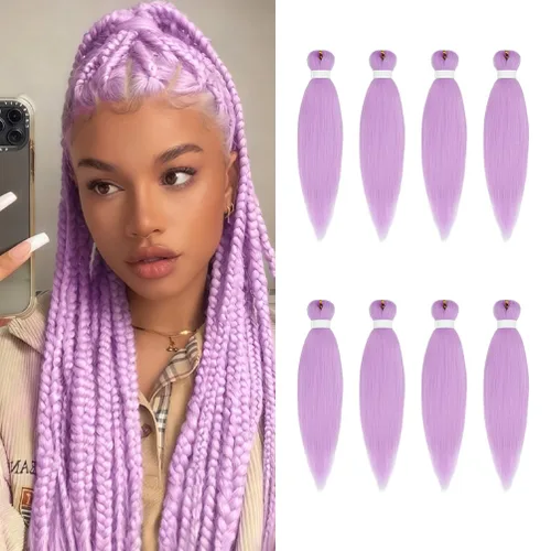 Miniatura 14 de 8 paquetes de extensiones preestiradas - 16 pulgadas de cabello trenzado premium, 55G/paquete, sin picazón, fijación en agua caliente, textura Perm