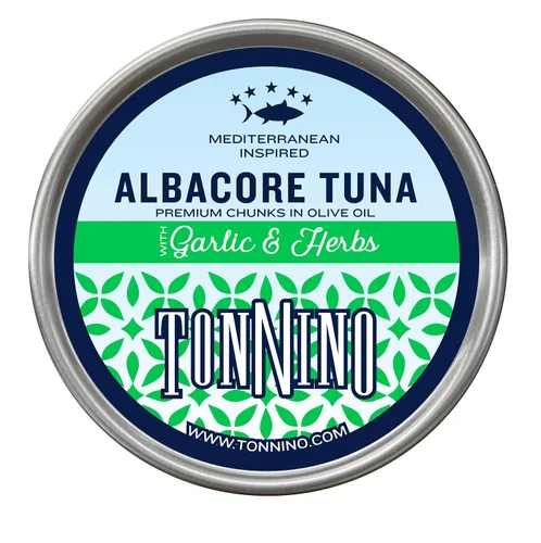 Miniatura 10 de Tonnino Atún Albacora - Trozos premium en agua con garbanzos, maíz y zanahorias - Paquete de 12 - Alternativa al salmón - Snacks proteicos - Comidas