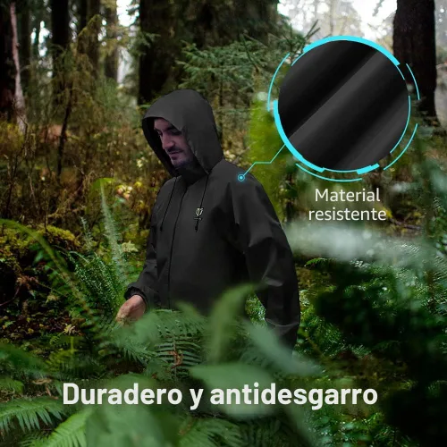 Miniatura 6 de Traje de lluvia TIDEWE, impermeable, transpirable, ligero, 2 piezas