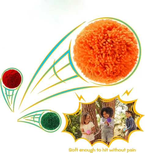 Miniatura 7 de Paquete de 6 bolas de forro polar suave grandes de 5 pulgadas, bolas de juego arcoíris para Dodge Ball, balonmano, campamentos y escuelas