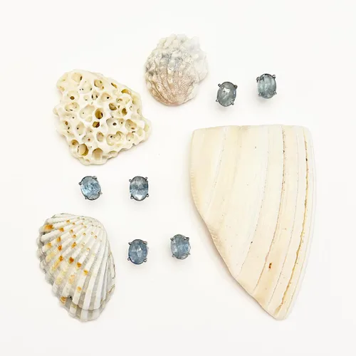 Miniatura 3 de Aretes de oro azul aguamarina, oro micro de 14 quilates sobre plata de ley 925, hermosa piedra preciosa auténtica, regalo de joyería para mujer, 2CT