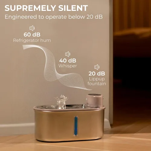 Miniatura 6 de Fuente de agua inalámbrica para gatos de acero inoxidable de 108 oz/3.2 L Batería de 5200 mAh, autonomía de 50 días, sensor de movimiento, ultra