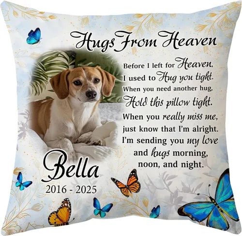 Miniatura 8 de Hyturtle Almohada personalizada para mascotas con inserto de 12 x 12 pulgadas impreso de doble cara, almohada para perros con imagen, almohadas