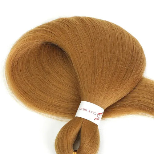 Miniatura 8 de Cabello trenzado preestirado de 18 pulgadas, 3 paquetes de cabello rubio miel preestirado, extensiones de cabello sintético profesional, sin