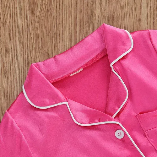 Miniatura 122 de Conjunto de pijama de manga larga con botones para niña pequeña, conjunto de ropa de dormir