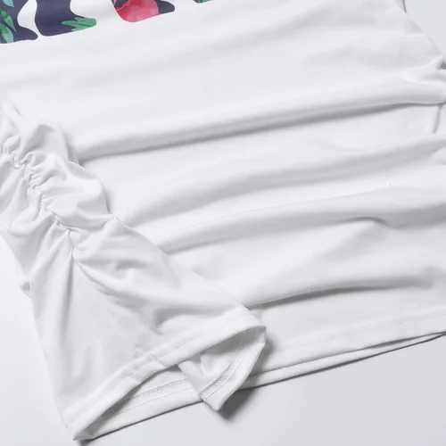 Miniatura 60 de GINKANA Blusas de maternidad de manga corta, diseño floral, fruncido, casual, para mamá, para embarazo