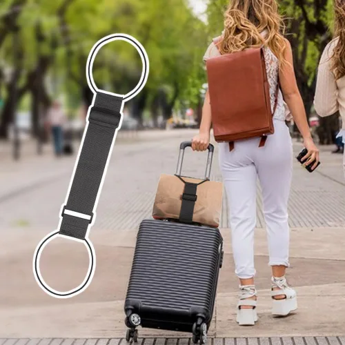 Miniatura 5 de Correas de conector de equipaje ajustables fuertes y multiusos, añade una bolsa, maleta fácil de viajar, cinturón de sujeción elástico flexible