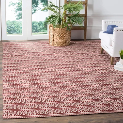 Miniatura 24 de SAFAVIEH Colección Montauk - Alfombra decorativa de 3 x 5 pies, color marfil y negro, hecha a mano de algodón estilo bohemio rural, ideal para zonas
