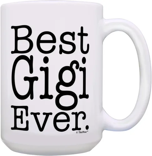 Miniatura 9 de ThisWear Regalo del Día de la Madre para la abuela Best Gigi Ever Gift Taza de café de cerámica de 11 oz con asa, color blanco