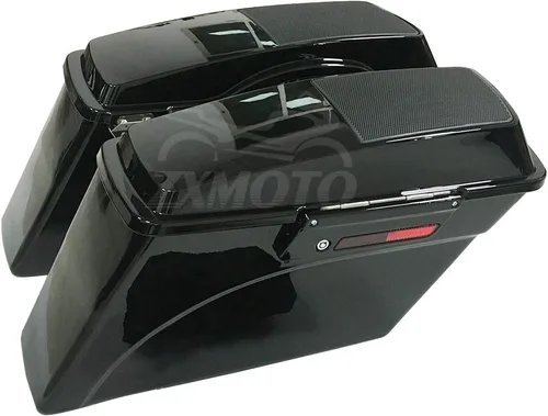 Miniatura 10 de Juego de alforjas estiradas extendidas sin pintar de 4 pulgadas 2 en 1, sin recortes, con tapas, para modelos Harley Touring 1993-2013, Road King