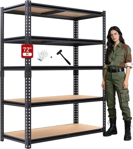 Estantes de almacenamiento de 72 pulgadas de alto, estantes de almacenamiento resistentes, estantes de metal de 2400 libras, estantería de garaje
