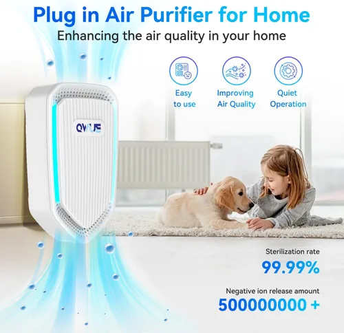 Miniatura 2 de Paquete de 8 ionizadores de aire para el hogar, purificador de aire de iones negativos enchufable, mini ambientador de aire sin filtro, limpiador