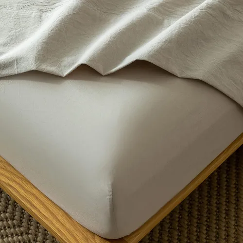 Miniatura 31 de MooMee Sábana bajera ajustable de solo 100% algodón lavado con textura parecida al lino, transpirable, duradera, suave, cómoda, bolsillo profundo