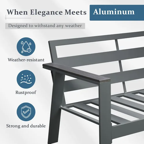 Miniatura 6 de Solaste Juego de muebles de aluminio para patio, sofá moderno de 4 piezas para exteriores con cojines resistentes al agua, juego de conversación