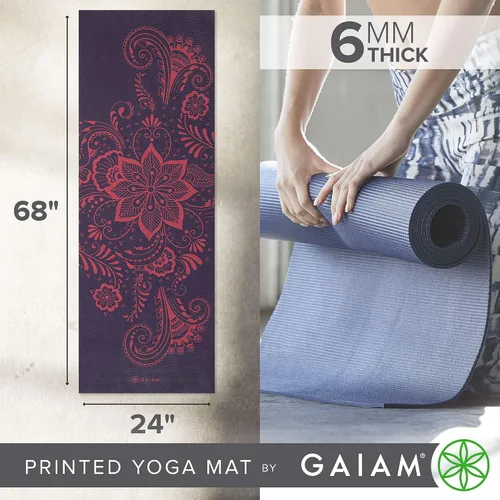 Miniatura 2 de Gaiam - Alfombrilla de yoga, 6 mm, extra gruesa, antideslizante, de primera calidad, para todo tipo de yoga, pilates y ejercicios en el suelo