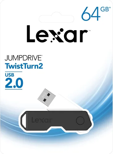 Miniatura 5 de Lexar JumpDrive TwistTurn2 - Unidad flash USB 2.0 de 128 GB, color negro (LJDTT2-128ABNABK)