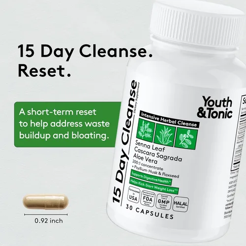 Miniatura 4 de Youth & Tonic Apoyo completo de desintoxicación multiórgano: limpiador de colon y desintoxicación intestinal de 15 días, limpieza renal, equilibrio