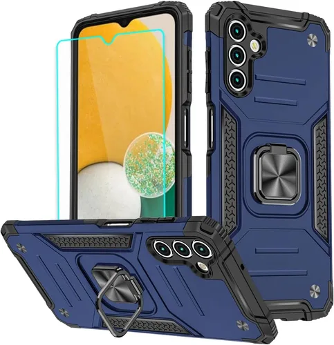 Miniatura 46 de HNHYGETE Funda para Samsung A13 5G, Galaxy A13 5G con protector de pantalla, soporte giratorio de grado militar de 360° (resistente), fundas Negro