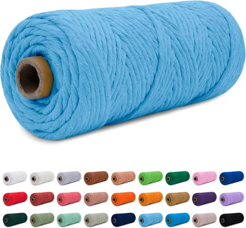 Miniatura 15 de CAMAL Cordón de macramé de 0.157 in x 109 yardas (328.1 ft), cuerda de algodón de color para tejer, manualidades, colgar en la pared, proyectos