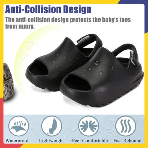 Miniatura 4 de Sandalias de verano para niños pequeños, sandalias antideslizantes para la ducha, playa, piscina, sandalias blancas para niños y niñas, zapatos