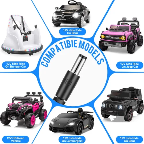 Miniatura 4 de EGK Cargador de batería de 12 V para niños con cable de 6.6 pies, para los mejores productos de elección, Wrangler SUV, Kid Trax, Dynacraft, coches