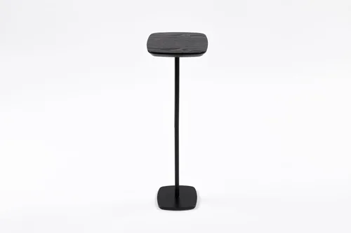 Miniatura 8 de Mesa pequeña con pedestal para bebidas, mesas auxiliares de madera, soporte para bebidas de cóctel Martini, mesa auxiliar cuadrada duradera con base