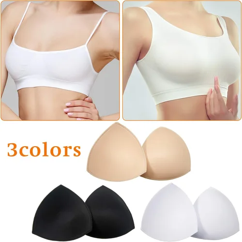 Miniatura 5 de Geyoga 12 pares de inserciones de brasier deportivo triangular, almohadillas de inserción de brasier extraíble