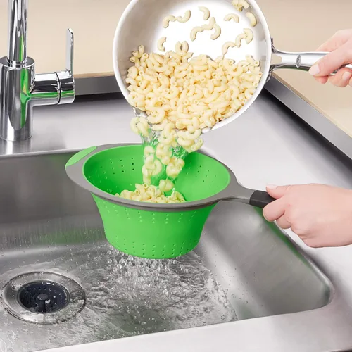Miniatura 7 de OXO Good Grips Colador de silicona plegable, 2Qt, verde